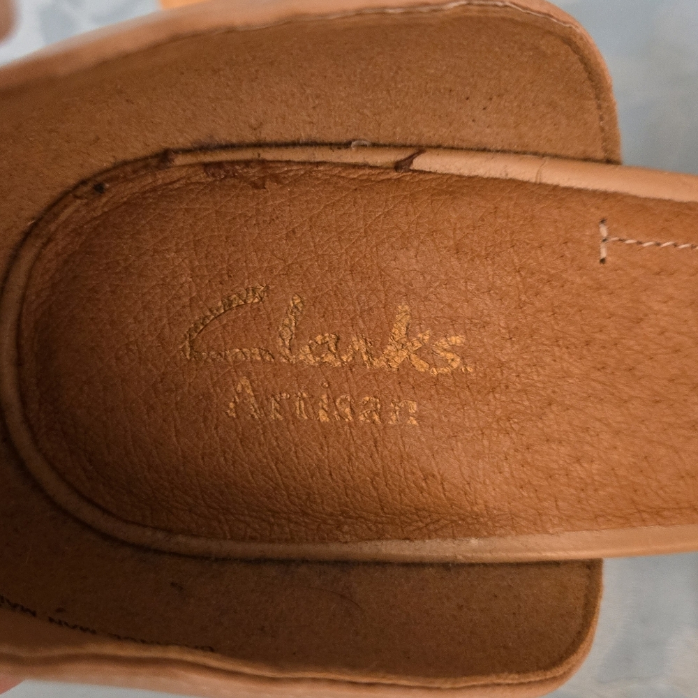 Clarks Snakeskin Pattern Wedge Sandals - image 6